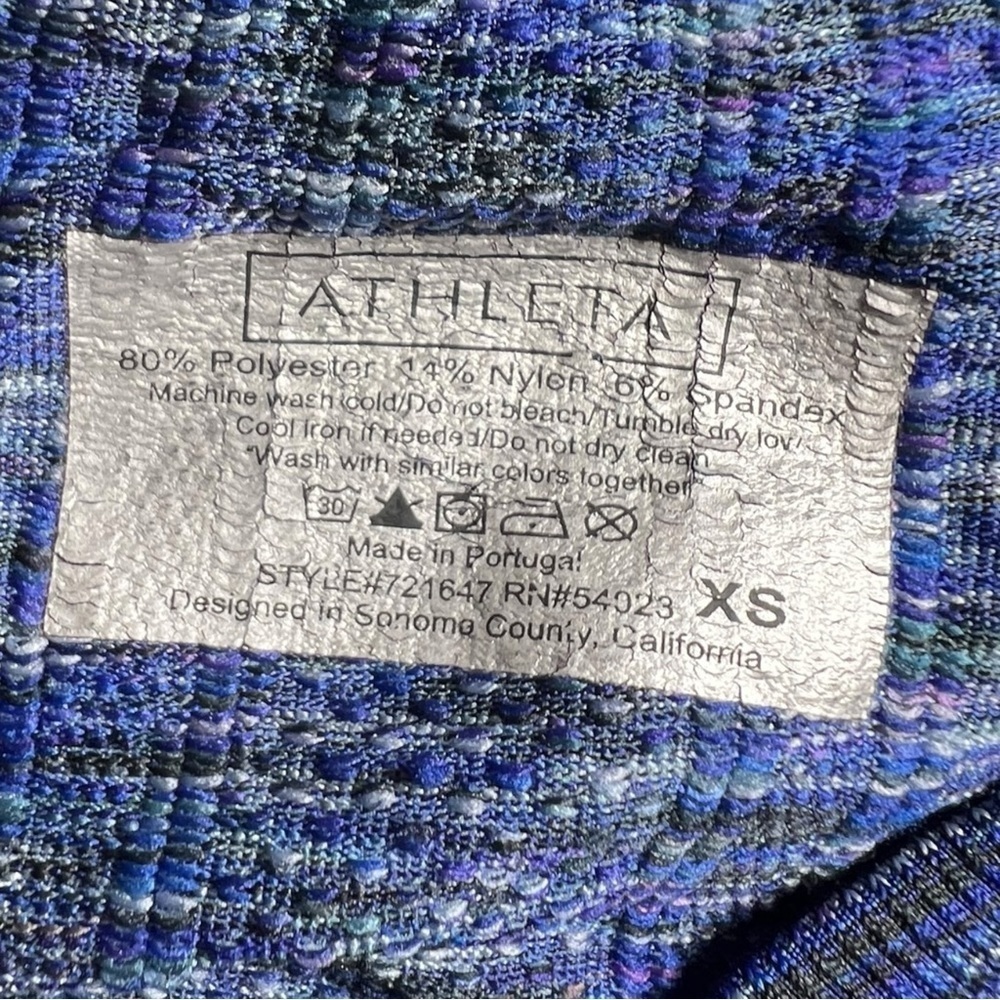 Athleta Women’s Fastest Track Tee Blue Space Dye Size XS - Picture 4 of 6